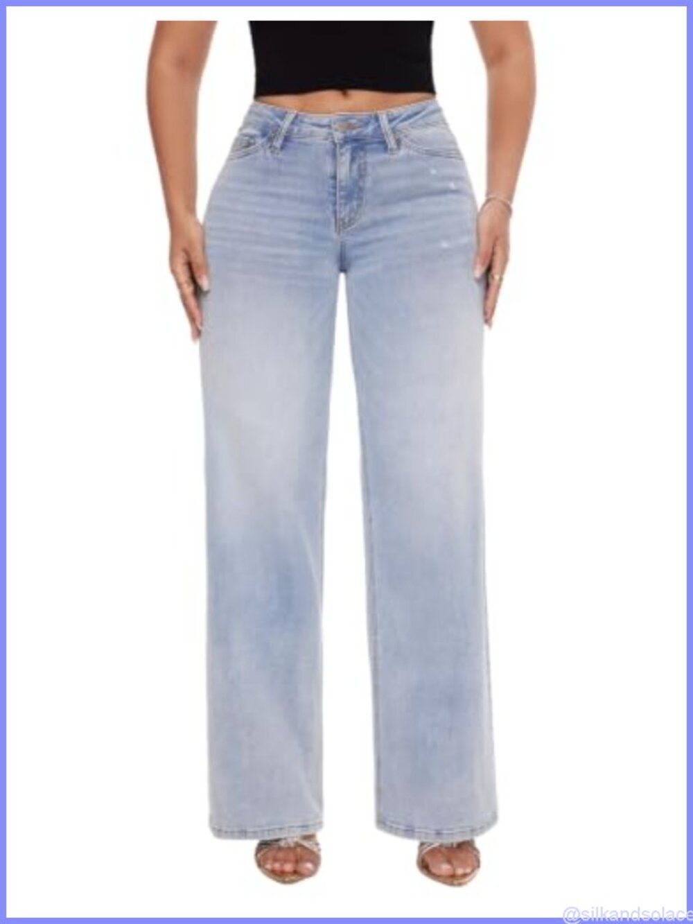 Wide Leg Jeans Mid Low Rise Baggy Stretchy Denim Pants